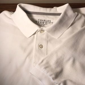 Charles Tyrwhitt white short-sleeve polo - size: L
